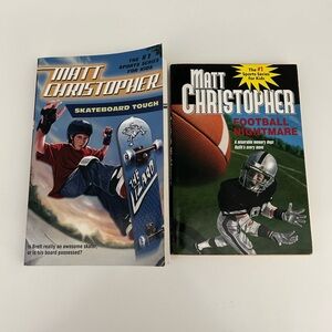 Matt Christopher Sports Paperback Books - Skateboard & Football